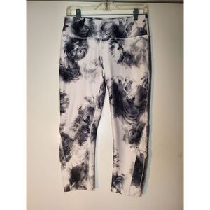 MPG Gray And White  Floral Athletic Leggings Size S